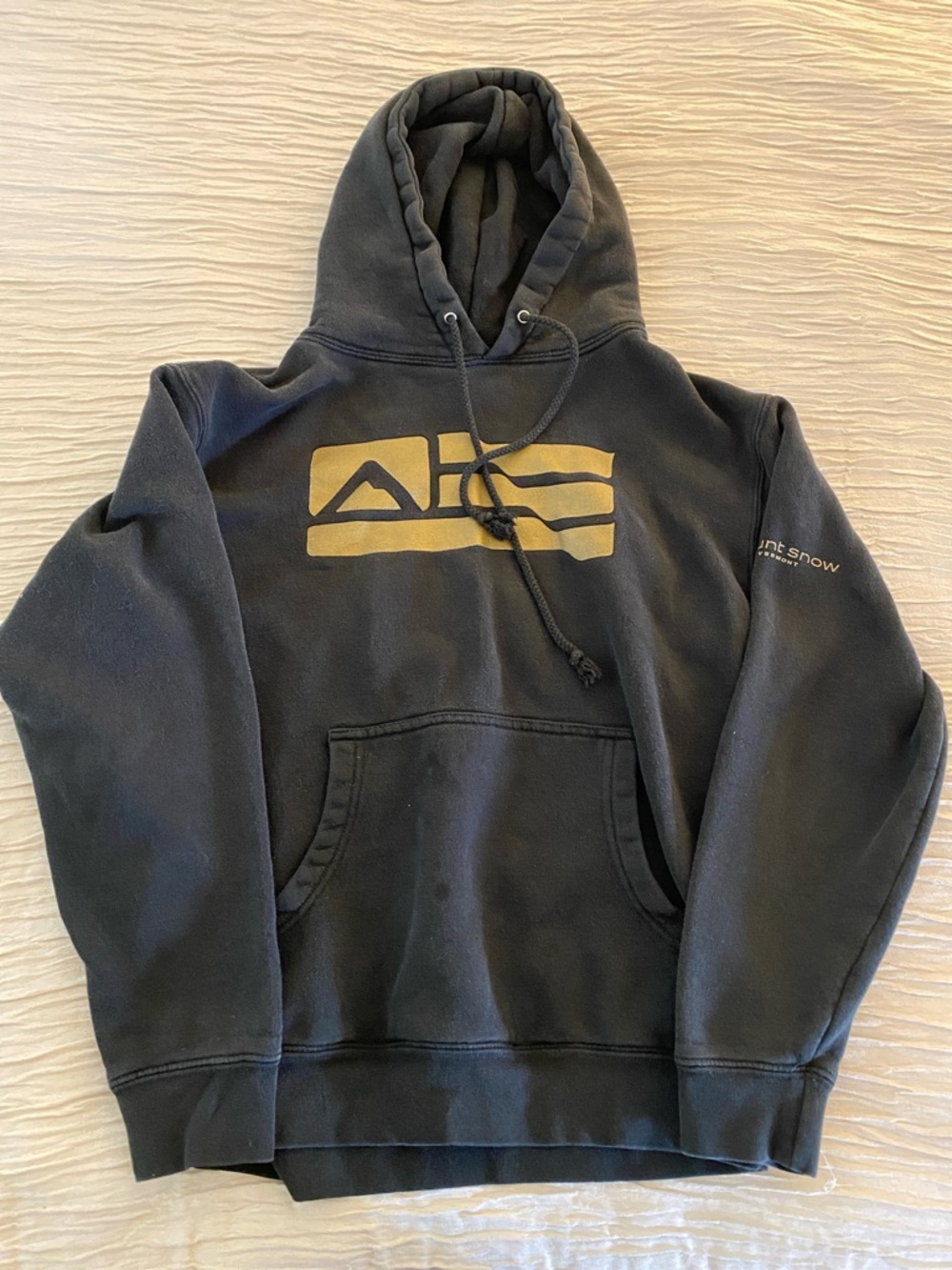 Mount Snow Black Hoodie with Gold Logo Graphic